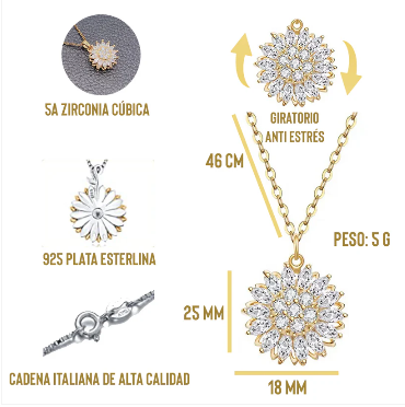 Collar Girasol Giratorio - Gratis caja de lujo